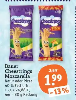 tegut Bauer cheestrings mozzarella Angebot