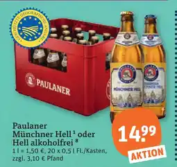 tegut Paulaner münchner hell oder hell alkoholfrei Angebot