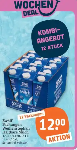 tegut Weihenstephan haltbare milch Angebot