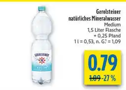 diska Gerolsteiner natürliches mineralwasser medium Angebot