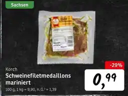 KONSUM Korch schweinefiletmedaillons mariniert Angebot
