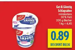 diska Gut & günstig schlagsahne Angebot