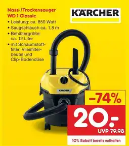 Netto Marken-Discount Kärcher nass-/trockensauger wd 1 classic Angebot