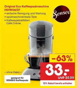 Netto Marken-Discount Senseo original eco kaffeepadmaschine Angebot