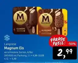 KONSUM Langnese magnum eis Angebot