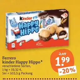 tegut Ferrero kinder happy hippo Angebot