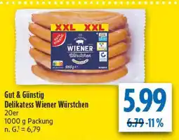 diska Gut & günstig delikates wiener würstchen Angebot