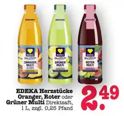 Scheck-in-Center EDEKA Herzstücke Oranger, Roter oder Grüner Multi Direktsaft Angebot