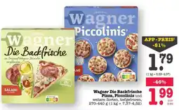 Scheck-in-Center Wagner Die Backfrische Pizza, Piccolinis Angebot
