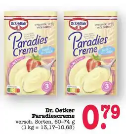 Scheck-in-Center DR. OETKER Paradiescreme Angebot