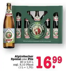 Scheck-in-Center Alpirsbacher Spezial oder Pils Angebot