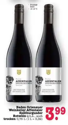 Scheck-in-Center Baden Ortenauer Weinkeller Affentaler Spätburgunder Angebot