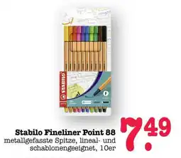 Scheck-in-Center STABILO Fineliner Point 88 Angebot