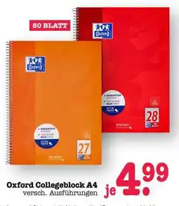 Scheck-in-Center Oxford Collegeblock A4 Angebot