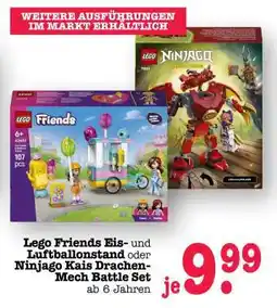 Scheck-in-Center LEGO Friends Eis- und Luftballonstand oder Ninjago Kais Drachen-Mech Battle Set Angebot