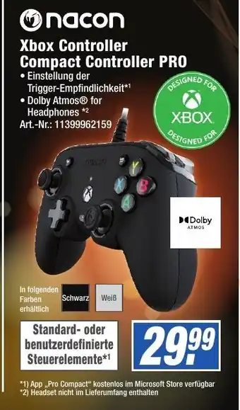 Expert Technomarkt Nacon Xbox Controller Compact Controller PRO Angebot