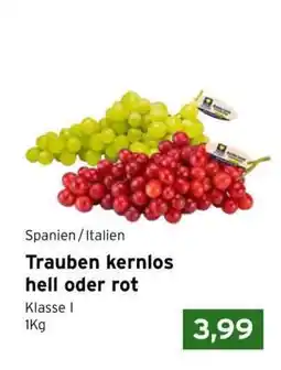 CAP Markt Trauben kernlos hell oder rot Angebot