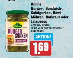 HIT Kühne Burger-, Sandwich-, Salatgurken, Bowl Möhren, Rotkraut oder Jalapenos Angebot