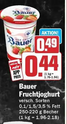 HIT Bauer Fruchtjoghurt Angebot