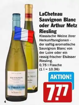 HIT LaChateau Sauvignon Blanc oder Arthur Metz Riesling Angebot