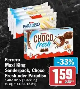 HIT Ferrero Maxi King Sonderpack, Choco Fresh oder Paradiso Angebot