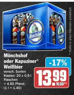 HIT Mönchshof oder Kapuziner* Weißbier Angebot