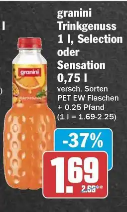 HIT granini Trinkgenuss 1 l, Selection oder Sensation 0,75 l Angebot