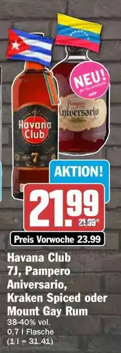 HIT Havana Club 7J, Pampero Aniversario, Kraken Spiced oder Mount Gay Rum Angebot