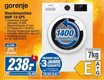 expert Techno Land Gorenje Waschmaschine | WHP74EPS Angebot