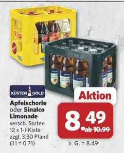 Combi Apfelschorle oder Sinalco Limonade Angebot