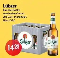 Getränke Hoffmann Lübzer Bier oder Radler Angebot