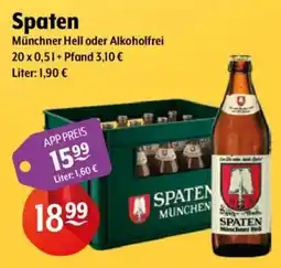 Getränke Hoffmann Spaten Münchner Hell oder Alkoholfrei Angebot