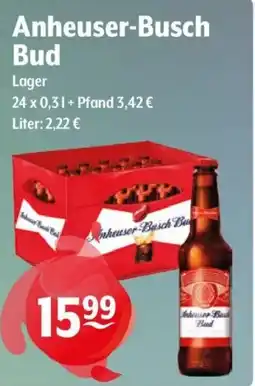 Getränke Hoffmann Anheuser-Busch Bud Lager Angebot