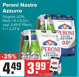 Getränke Heurich Peroni Nastro Azzurro Original, 0,0%, Angebot