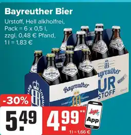 Getränke Heurich Bayreuther Bier Urstoff, Hell alkholfrei Angebot