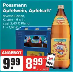 Getränke Heurich Possmann Äpfelwein, Apfelsaft Angebot
