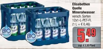 Profi Getränke Elisabethen Quelle Mineralwasser 12x1L Angebot