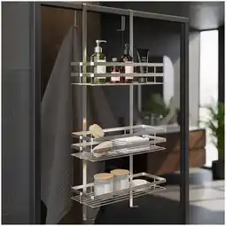 Netto Marken-Discount tectake Duschablage, aus rostfreiem Edelstahl, mit 3 Ablagen, 30 x 21 x 80 cm Angebot