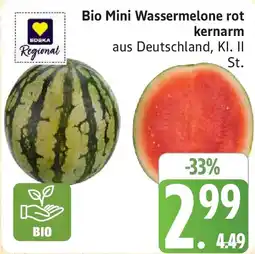 Marktkauf Bio Mini Wassermelone rot kernarm Angebot