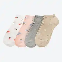NKD Damen-Sneaker-Socken mit Blümchenmotiv, 4er-Pack Angebot