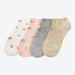 NKD Damen-Sneaker-Socken mit Blümchenmotiv, 4er-Pack Angebot
