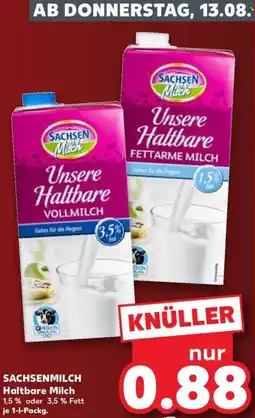 Kaufland SACHSENMILCH Haltbare Milch Angebot