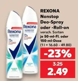 Kaufland Rexona Nonstop Deo-Spray oder -Roll-on Angebot