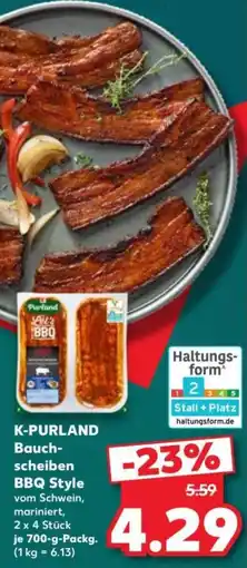 Kaufland K-PURLAND Bauchscheiben BBQ Style Angebot