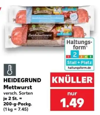 Kaufland HEIDEGRUND Mettwurst Angebot