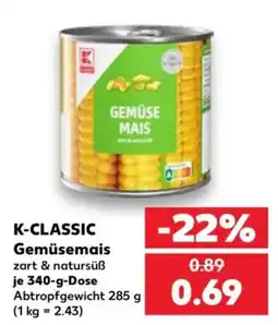 Kaufland K-CLASSIC Gemüsemais Angebot
