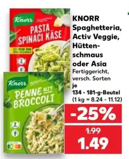 Kaufland Knorr Spaghetteria, Activ Veggie, Hütten-schmaus oder Asia Angebot