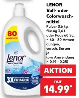 Kaufland Lenor Voll- oder Colorwaschmittel Angebot