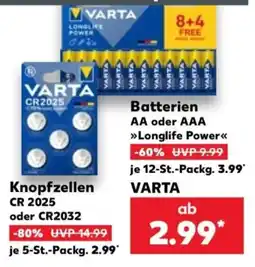 Kaufland VARTA Batterien Angebot