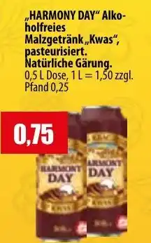 Mix Markt HARMONY DAY Alkoholfreies Malzgetränk „Kwas“ Angebot